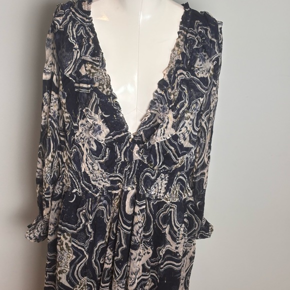 ANTHROPOLOGIE PRINTER JOHNSON Long Sleeve V-neck midi dress NWT 2x - Picture 9 of 9